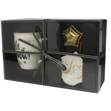 COFFRET MUG JOY 360ML, COUPELLE, BOULE A THE INOX "REVE ETOILE" RE-MUGJOY