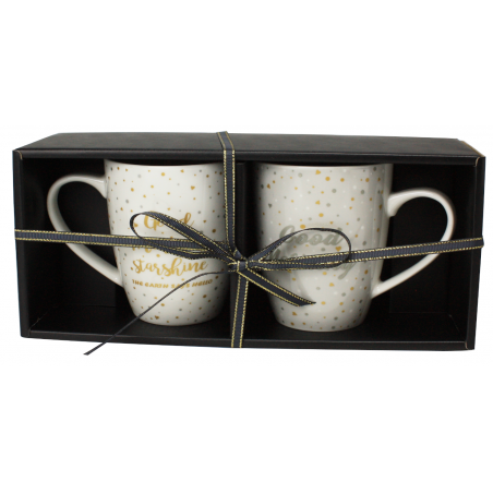 COFFRET 2 MUGS DROITS 360ML "REVE ETOILE" RE-2MUGDROI