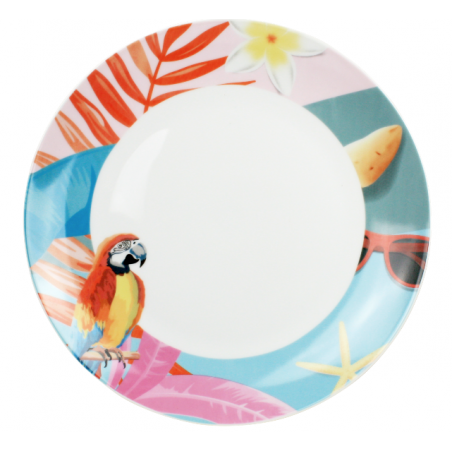 LOT DE 6 ASSIETTES 27CM " POOL PARTY " ARD'TIME PPASGM