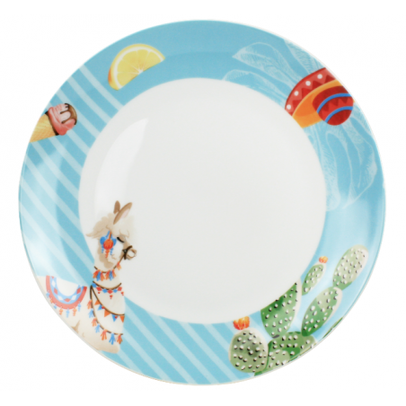 LOT DE 6 ASSIETTES 27CM " POOL PARTY " ARD'TIME PPASGM