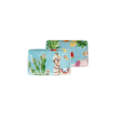 LOT DE 6 PLATS RECTANGULAIRES " POOL PARTY " ARD'TIME PPPLARECT