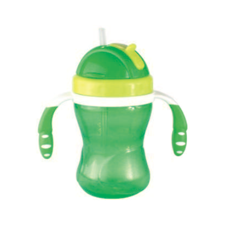 GOURDE 280ML "BABBY" VERTE AVEC PAILLE ET POIGNEE ARD'TIME OU-BABY