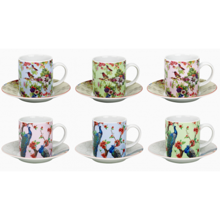 LOT DE 6 TASSES 100ML AVEC SOUS TASSE "OZIO" ARD'TIME OZTASCAF-O