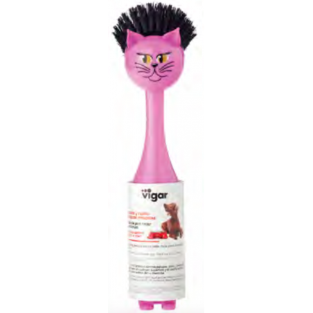 BROSSE CHAT ROSE AVEC ROULEAU ADHESIF VINCENT'S PETS VIGAR 5415
