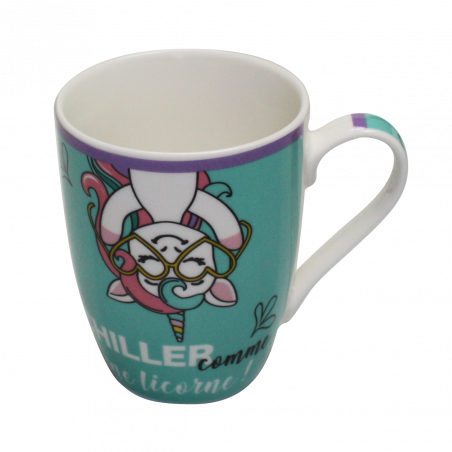 LOT DE 6 MUGS 340ML EN PORCELAINE RAINBOW ARD'TIME LIMUG