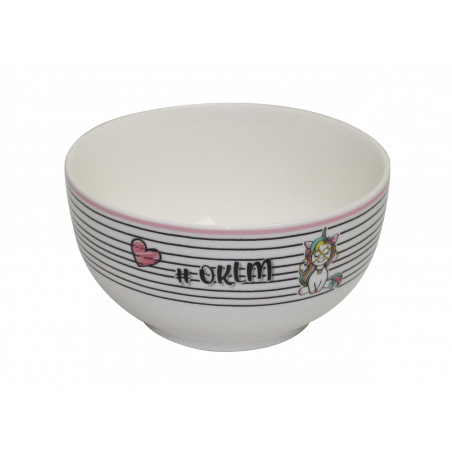 LOT DE 6 BOLS 480ML EN PORCELAINE RAINBOW ARD'TIME LIBOL