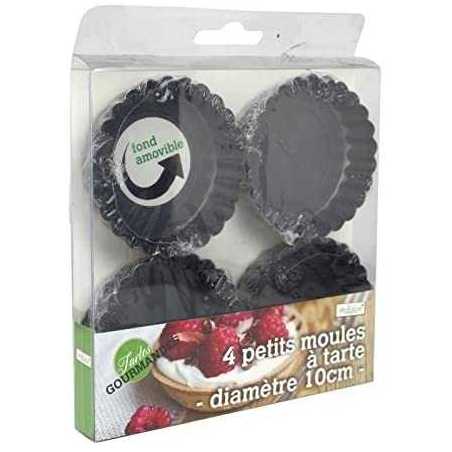 LOT DE 4 MINI MOULES A TARTES 10CM ARD'TIME TG-4RD