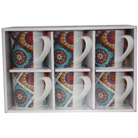 COFFRET DE 6 TASSES EN PORCELAINE "GOA" ARD'TIME GOA6TAS