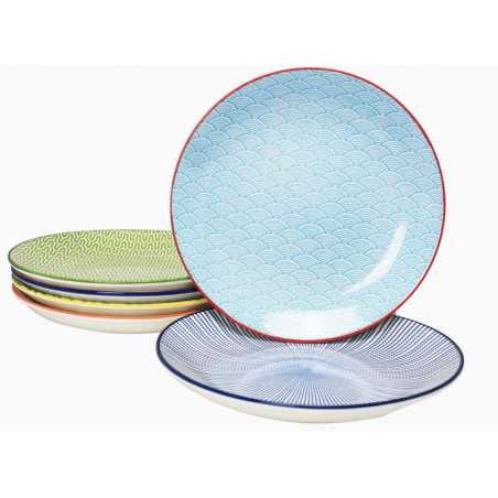 LOT DE 6 ASSIETTES EN CERAMIQUE SABAE 20,4CM ARD'TIME EC-6SABAS-3