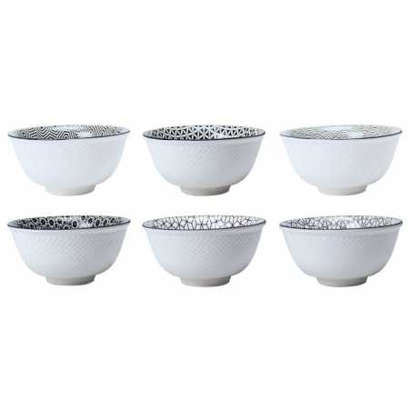 LOT DE 6 BOLS 12CM EN PORCELAINE "KIYOSE" ARD'TIME EC-6KIYOBOLMM