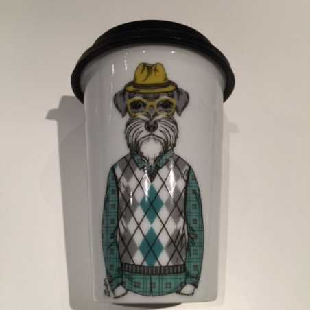 MUG AVEC COUVERCLE SILICONE CHIEN OLGA ARD'TIME OLGSTAR/4