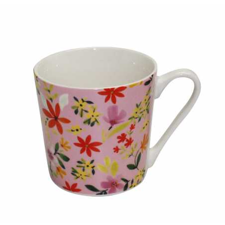 LOT DE 6 MUGS 370ML EN PORCELAINE " FLOWERS " ARD'TIME FLOMUG
