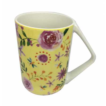 LOT DE 6 MUGS 400ML EN PORCELAINE " FLOWERS " ARD'TIME FLOMUGTRI