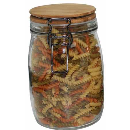 BOCAL EN VERRE 1000ML AVEC COUVERCLE EN BAMBOU BOBIO ARD'TIME BOPOTGM