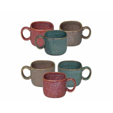 LOT DE 6 TASSES A CAFÉ 200ML EN CÉRAMIQUE "KUBIKOLOR" A CREATION KUBKOTASCAF