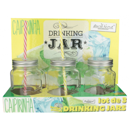 LOT DE 3 DRINKING JAR 450ML ARD'TIME DJ-CAIPI3