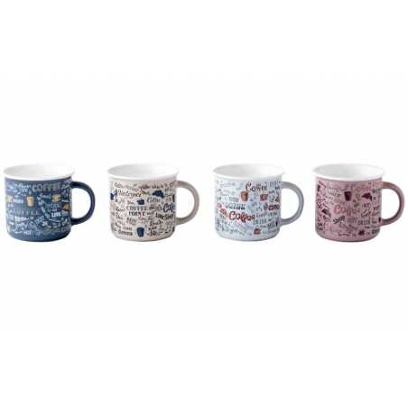 LOT DE 4 MAXIS MUGS 500ML EN PORCELAINE MATE "2GO" ARD'TIME 2GOMAXMUG