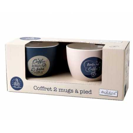 COFFRET 2 MUGS MAZAGRAN 400ML EN PORCELAINE MATE "2GO" ARD'TIME 2GO2TASPIE-1