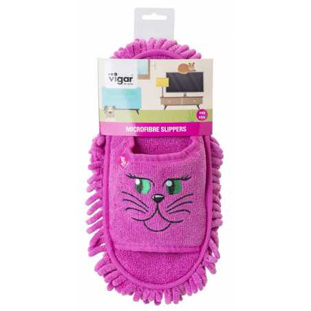 PANTOUFLE MICROFIBRE DE NETTOYAGE ROSE VIGAR 9646