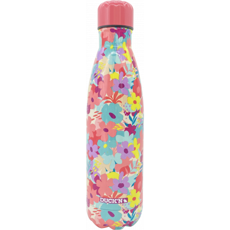 BOUTEILLE ISOTHERME 500ML FLEURS MULTICOLORE DUCK'N BOUT500IMP2/2