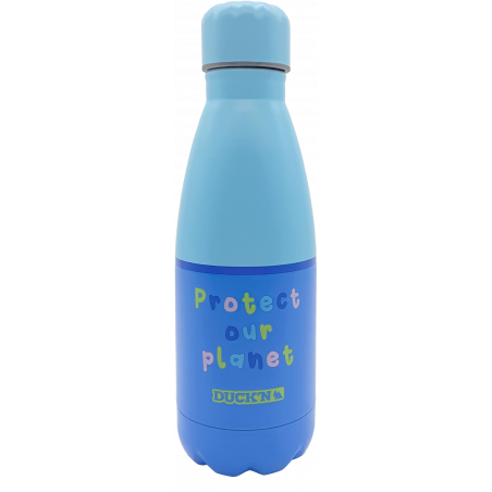 BOUTEILLE 350ML ISOTHERME BLEUE "PROTECT OUR PLANET" DUCK'N BOUT350MIX/7