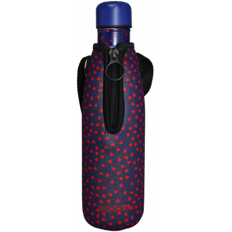 HOUSSE EN NEOPRENE BLEUE "COEURS" POUR BOUTEILLE ISOTHERME 500ML DUCK'N DUHOUSIMP/1