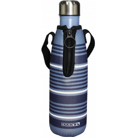 HOUSSE EN NEOPRENE BLEUE "RAYURES" POUR BOUTEILLE ISOTHERME 500ML DUCK'N DUHOUSIMP/4