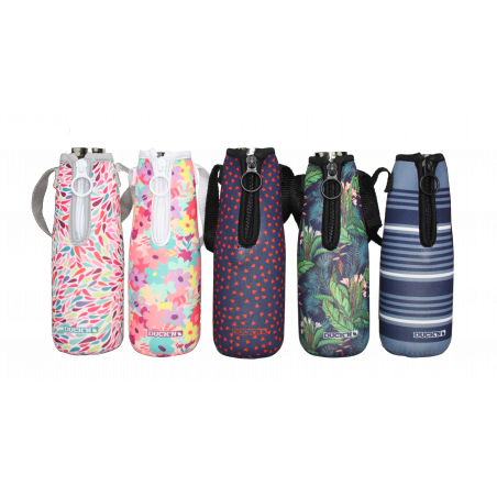 HOUSSE EN NEOPRENE BLEUE "RAYURES" POUR BOUTEILLE ISOTHERME 500ML DUCK'N DUHOUSIMP/4