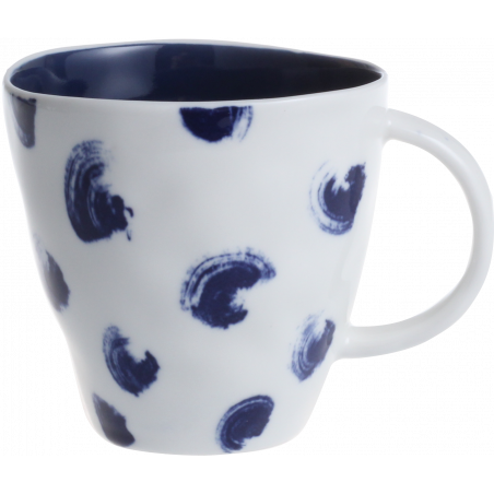 LOT DE 6 MUGS 375ML EN CERAMIQUE "INDIGO MOOD" A CREATION IMMUG