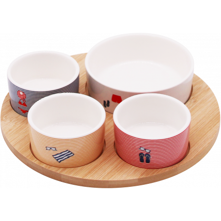 SERVICE APERITIF "ESCALE" AVEC PLATEAU EN BOIS ARD'TIME TONG4COUP