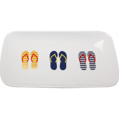 LOT DE 4 PLATS RECTANGULAIRES EN CERAMIQUE "ESCLAE" ARD'TIME TONGPLARECT