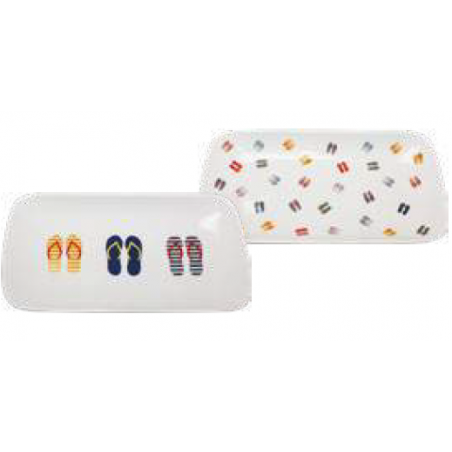 LOT DE 4 PLATS RECTANGULAIRES EN CERAMIQUE "ESCLAE" ARD'TIME TONGPLARECT