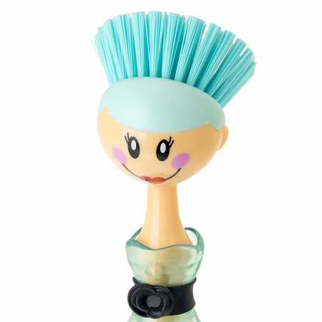 BROSSE VAISSELLE DOLLS TRANSPARENTE BLEU VIGAR 8030