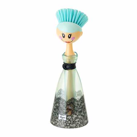 BROSSE VAISSELLE DOLLS TRANSPARENTE BLEU VIGAR 8030