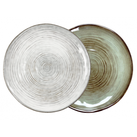 LOT DE 6 ASSIETTES 21CM EN GRÈS "CIRK" A CRÉATION CIRKASPM