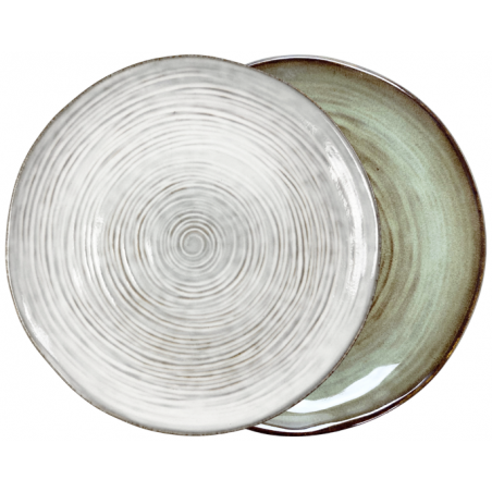 LOT DE 6 ASSIETTES 30CM PLAT A GATEAU EN GRÈS "CIRK" A CRÉATION CIRKAS30