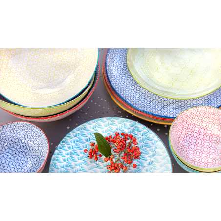 LOT DE 6 ASSIETTES Ø26,5CM EN PORCELAINE "HIMBA" ARD'TIME HIMASGM