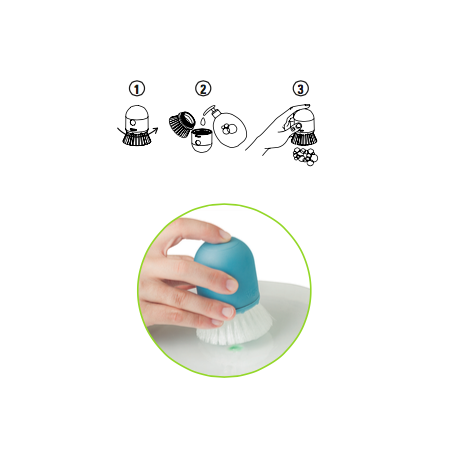 BROSSE VAISSELLE AVEC RESERVOIR RENGO BLEU VIGAR 1000