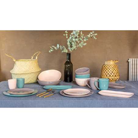 LOT DE 6 ASSIETTES CREUSES 20,5CM EN CERAMIQUE "NATURA" ARD'TIME NATASCR