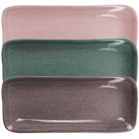 LOT DE 6 PLATS RECTANGULAIRES 25CM EN CERAMIQUE "NATURA" ARD'TIME NATRECT