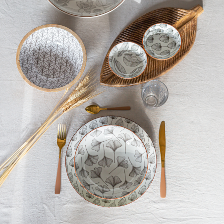 LOT DE 6 ASSIETTES Ø26CM EN PORCELAINE "SASEBO" ARD'TIME SASASGM