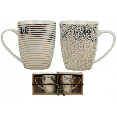 COFFRET 2 MUGS 360ML EN PORCELAINE "JOUR POLAIRE" ARD'TIME JP-2MUG1