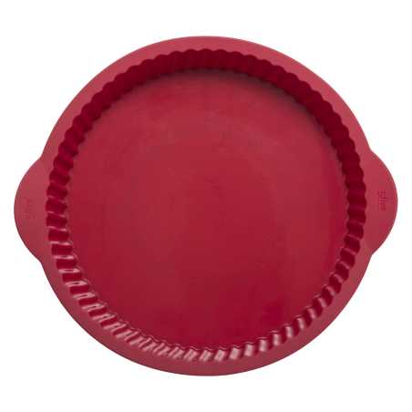 MOULE À TARTE Ø 24CM EN SILICONE ROUGE AVEC POIGNÉE