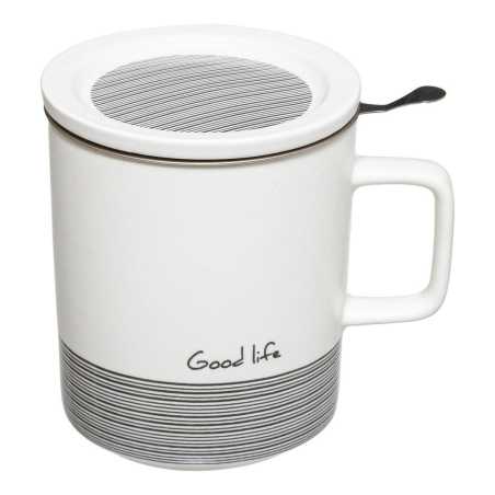 TISANIERE NOIRE ET BLANCHE  "GOOD LIFE"