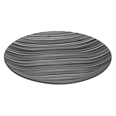 LOT DE 4 GRANDES ASSIETTES Ø 26CM EN PORCELAINE NOIRE ET BLANCHE