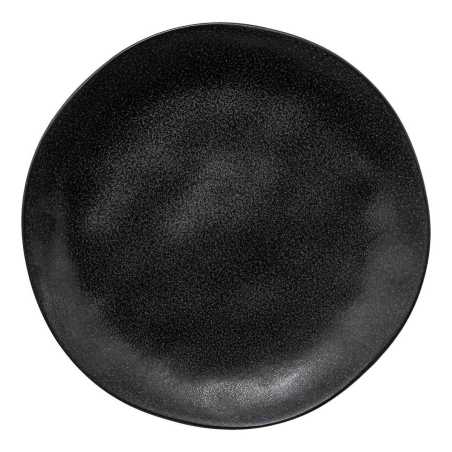 LOT DE 6 GRANDES ASSIETTES PLATES Ø 27CM EN GRÈS NOIRE "VOLCANO"