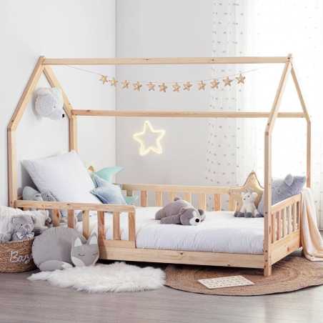 LIT CABANE FORME MAISON ENFANT 90X190CM