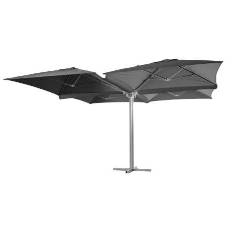 PARASOL DÉCENTRÉ 4 EN 1 ARDOISE 4,15 x 4,15m