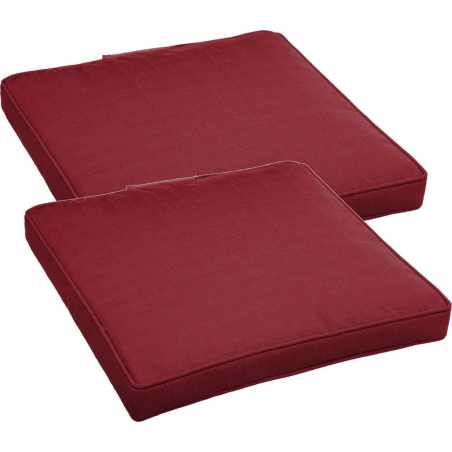 LOT DE 6 GALETTES DE CHAISE 40 X 40 X 4CM BORDEAUX