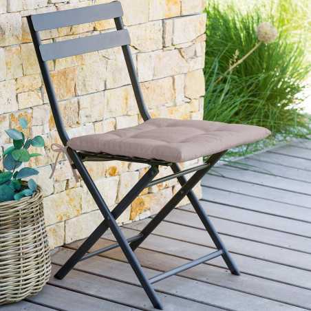 LOT DE 6 GALETTES DE CHAISE 4 POINTS 40 X 40 X 4CM TAUPE